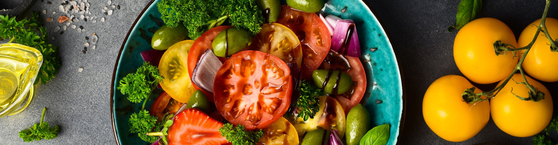 Fresh vegetable summer colorful salad